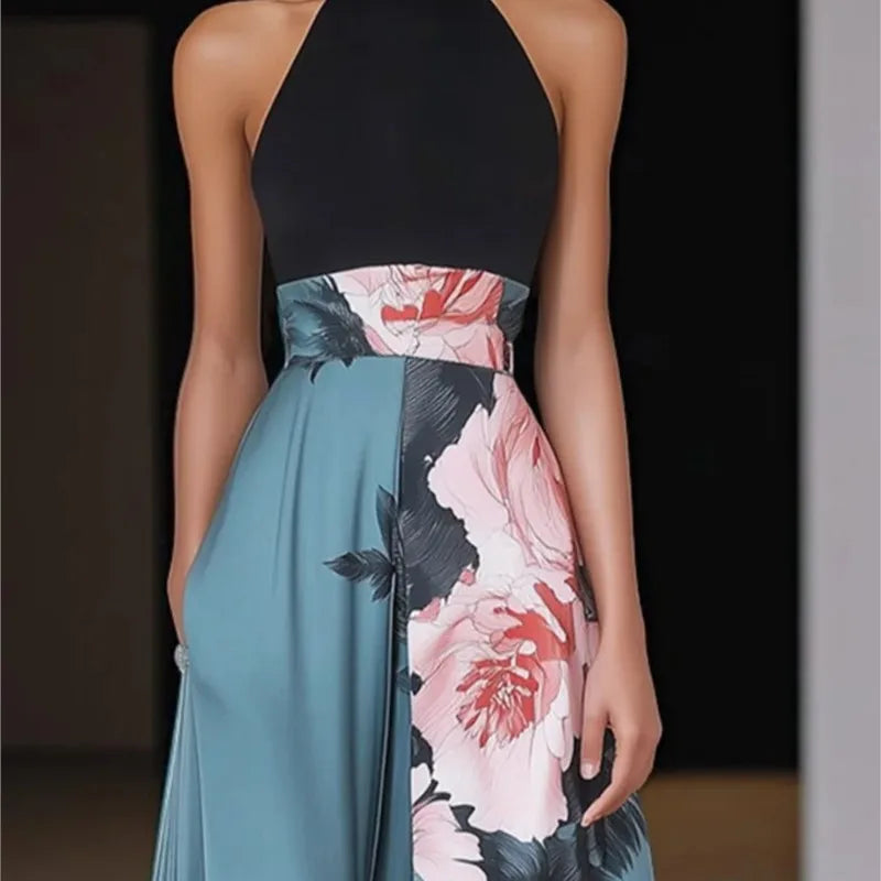 Round Neck Sleeveless Beach Vacation Dresses