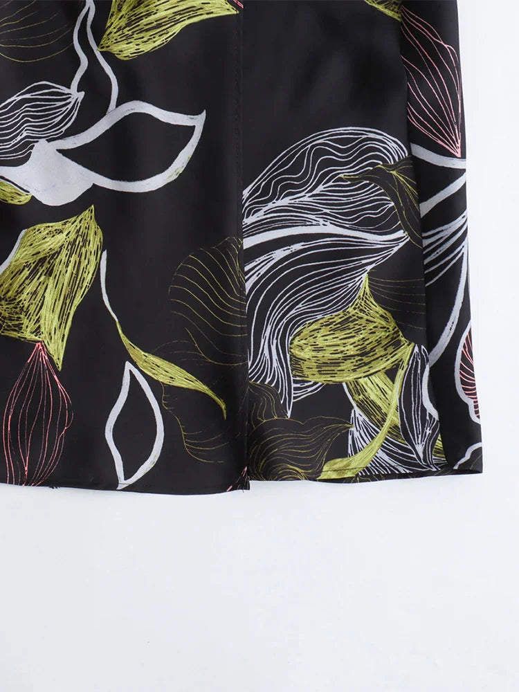 Slit Satin Dress Side Gathered