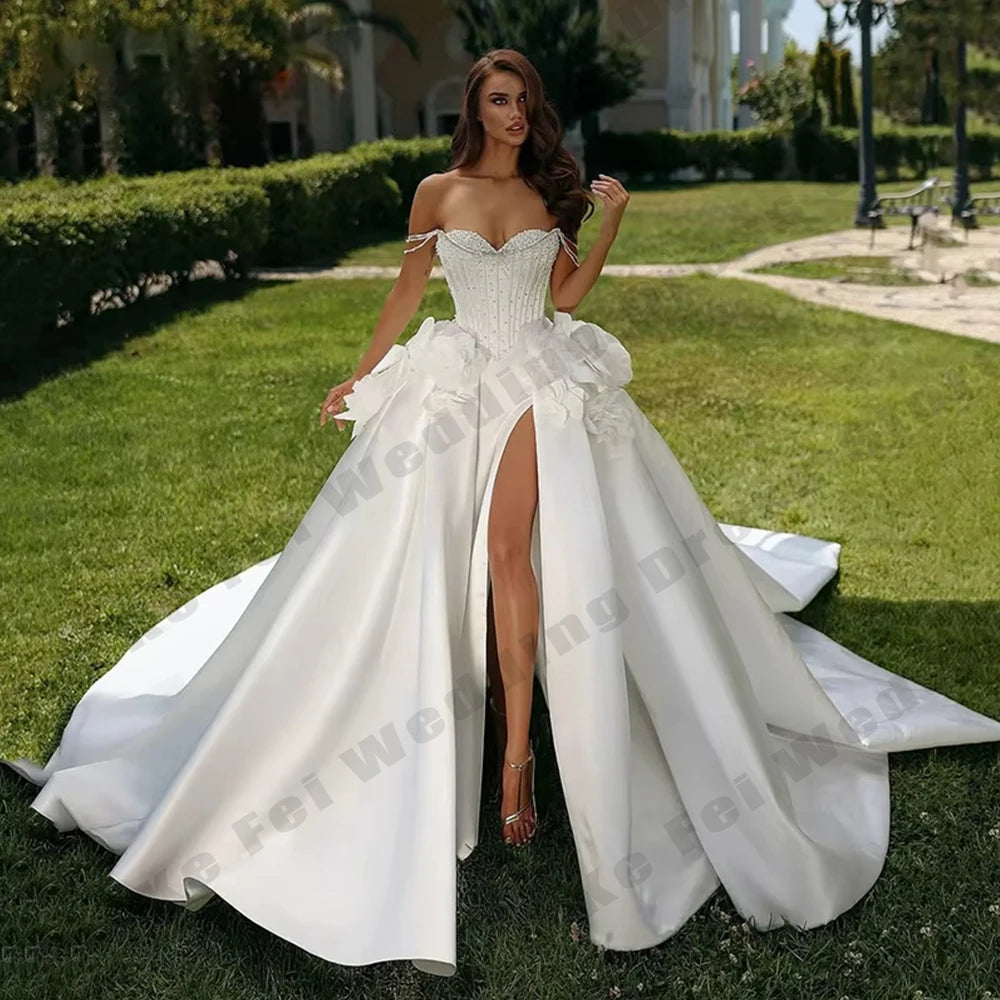 Gorgeous Women's Wedding Dresses A-Line Sexy Off Shoulder