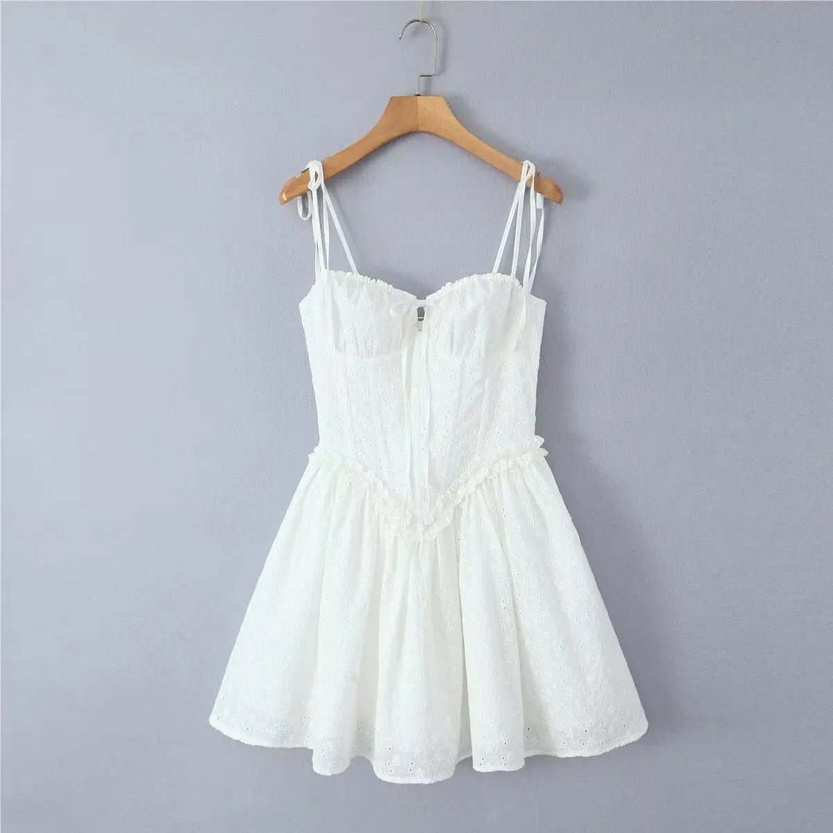 Ruffle white Lace dress